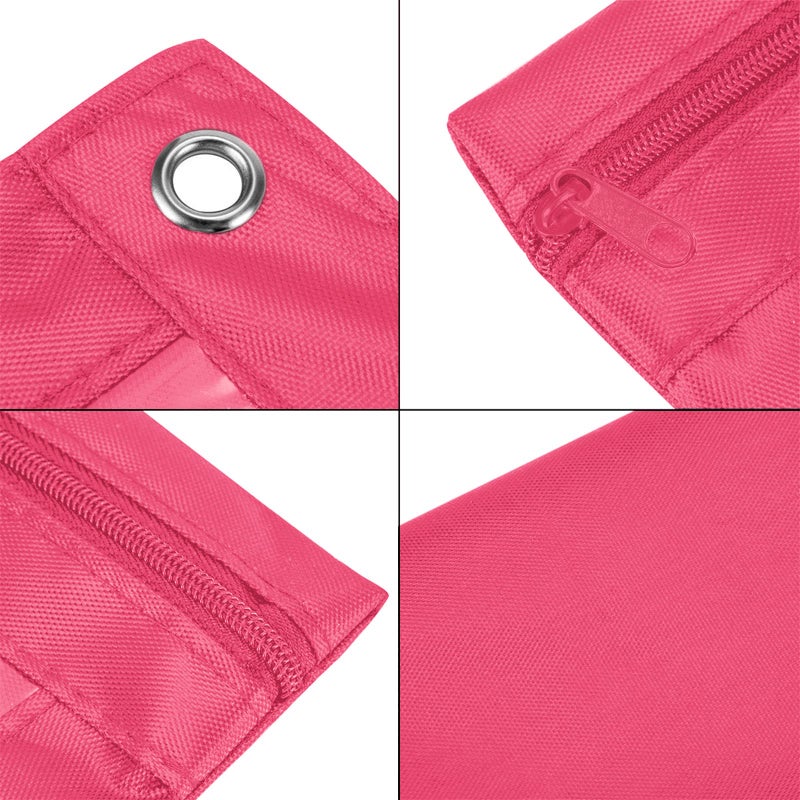 WODISON 3-Ring Pen Pencil Pouch with Clear Window Stationery Bag Binder Case Classroom Organizers Pink - Image 4